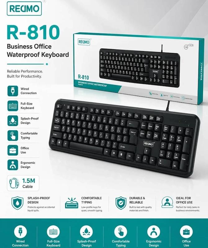کیبورد سیمی RECIMO مدل R-810
