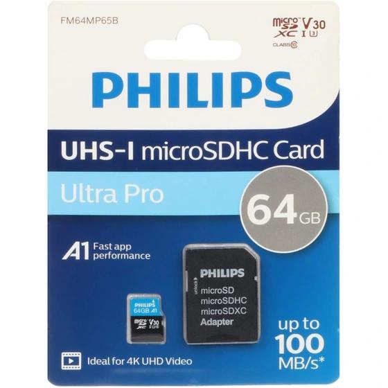 کارت حافظه ۶۴ گیگ فیلیپس مدل ultra pro سرعت ۱۰۰