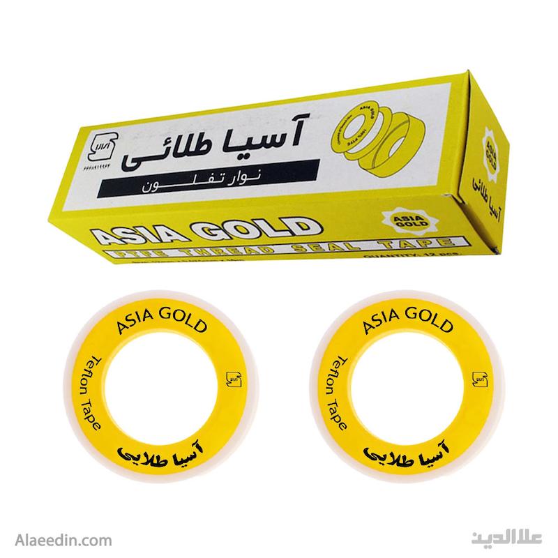 نوار تفلون آسیا طلایی زرد بسته 12 عددی