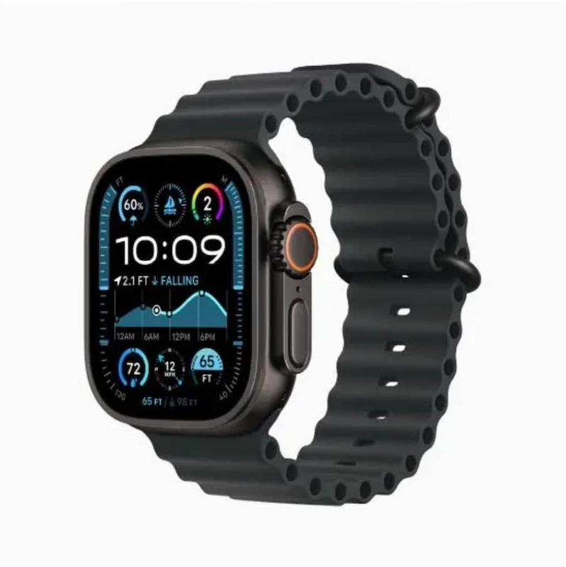 اپل واچ اولترا نسل 2 تیتانیومی مشکی با بند مشکی | Appel Watch Ultra 2024 Black Black Trail Loop