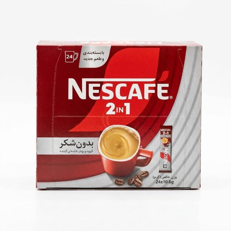 پودر قهوه فوری نسکافه 2 در 1 بدون شکر بسته 24 عددی