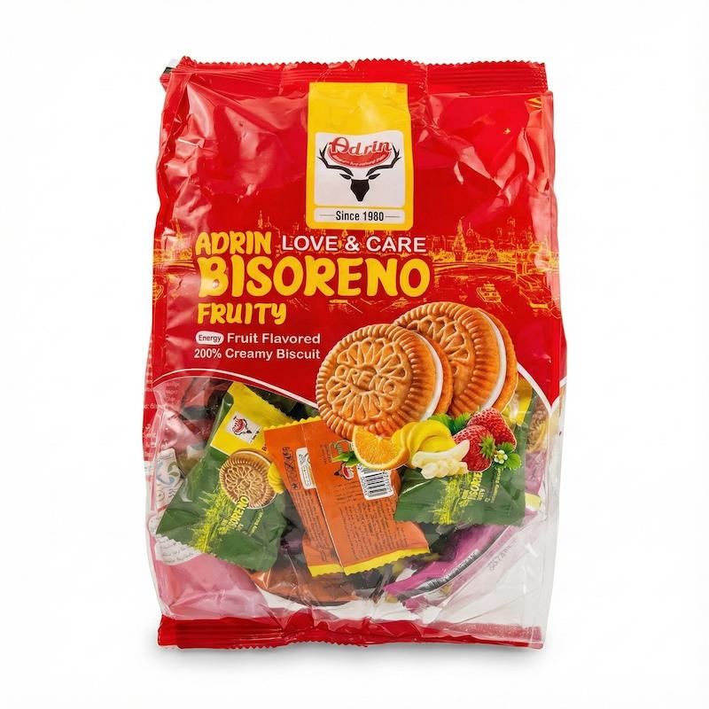 بیسکویت کرم‌دار میوه‌ای آدرین مدل Bisoreno (بیسورنو) - بسته پذیرایی