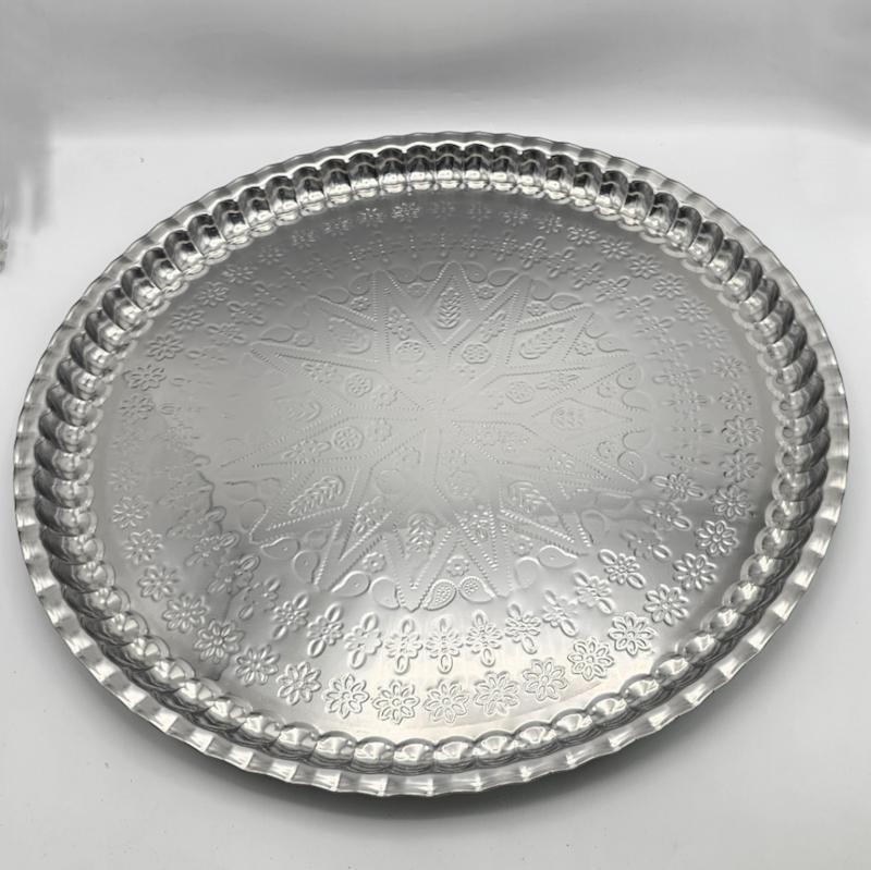 سینی کنگره گلدار برجسته استیل