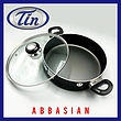 ماهیتابه تین تفلون درب دار دو دسته سایز 24