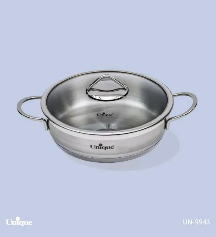 تابه درب دار دو دسته استیل سایز 24 یونیک کد UN-9943