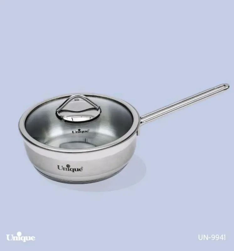 تابه درب دار تک دسته استیل سایز 20 یونیک کد UN-9941