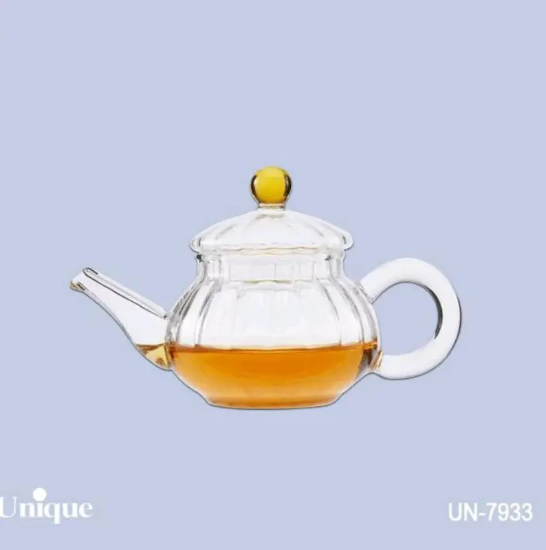 قوری زعفران خطی درب شیشه ای یونیک کد UN-7933