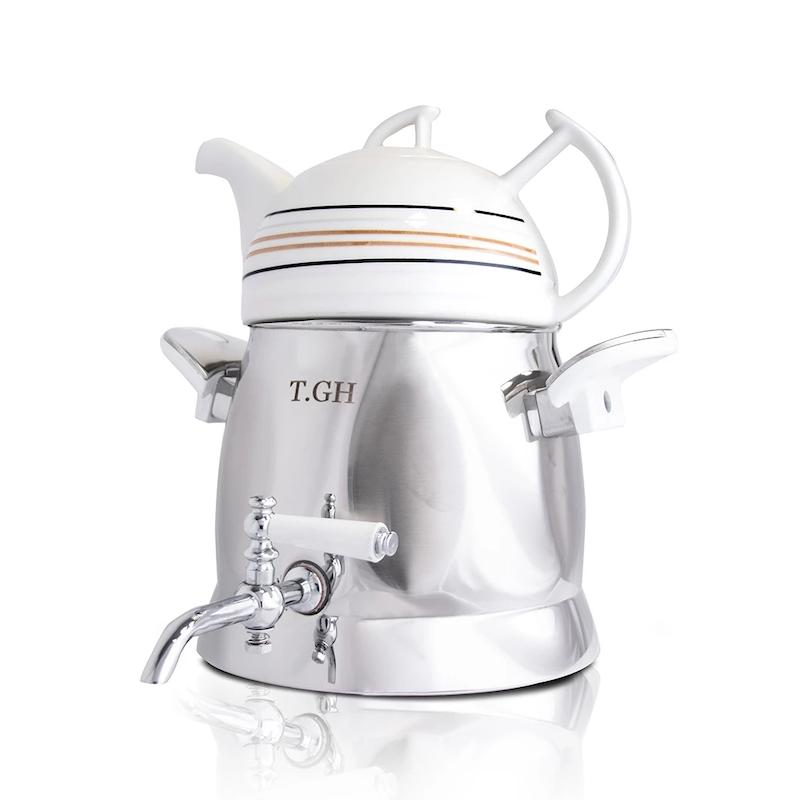 کتری قوری کاوه 3.5 لیتری شیردار مات کف چدن کد 4020 قیطاسی