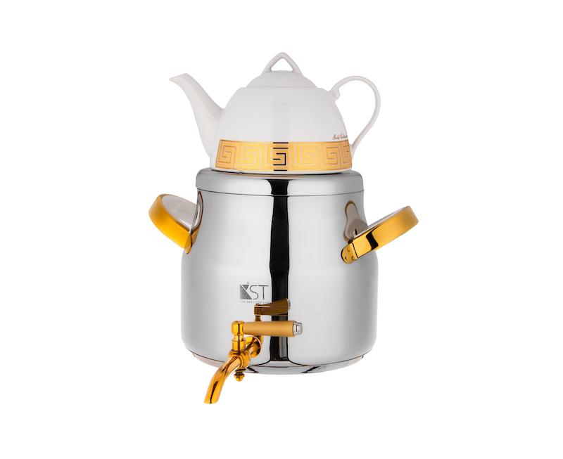 کتری قوری کی اس تی مدل ترک دسته دوتکه با قوری چینی KST-4060S G