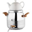 کتری قوری کی اس تی مدل گنبدی دسته چوب با قوری چینی KST-1050A