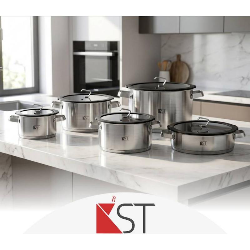 سرویس قابلمه استیل کی اس تی 10 پارچه KST-8210