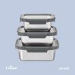 ظرف نگهدارنده یونیک Unique استیل درب شیشه ای UN-1409