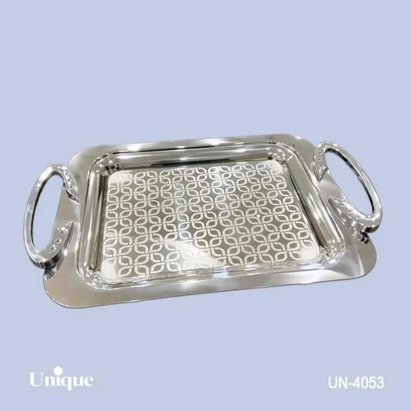 سینی براق استیل یونیک Unique بدون پایه کوچک کد UN-4053