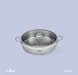 تابه استیل یونیک Unique درب دار دو دسته سایز 28 کد UN-9945