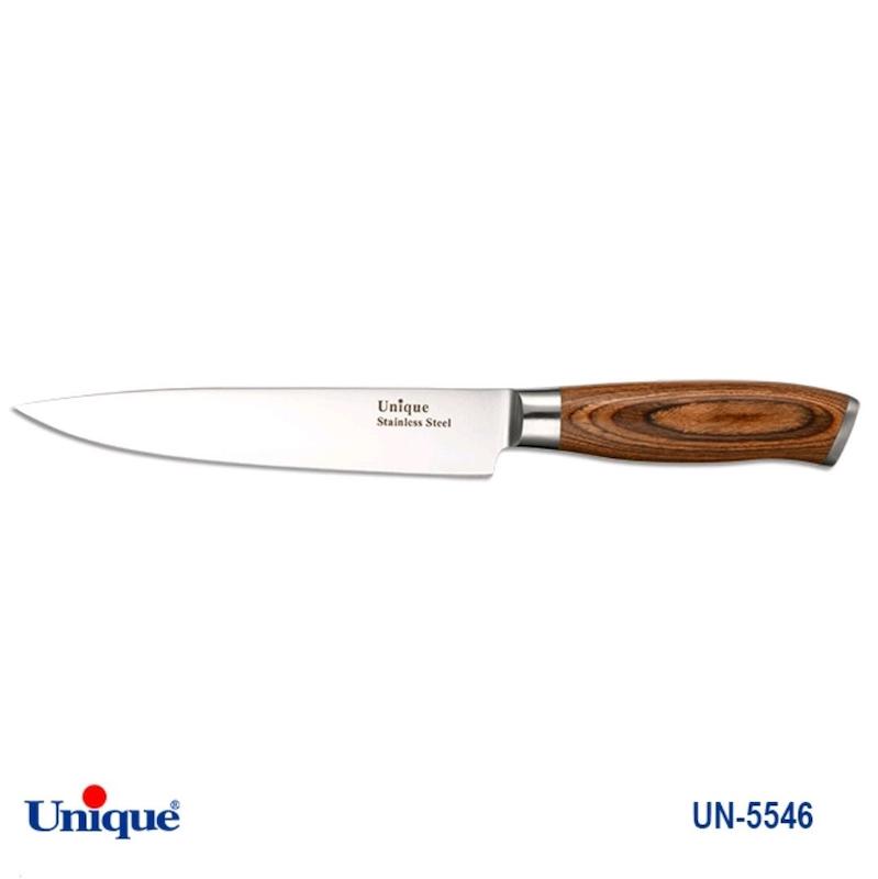 کارد تک آشپزخانه 7 یونیک Unique دسته چوب کد UN-5546 طرح 1