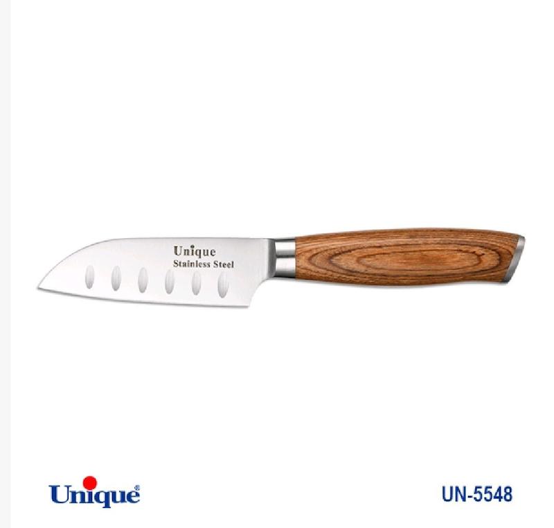 کارد تک آشپزخانه 4 یونیک Unique دسته چوب کد UN-5548 طرح 1