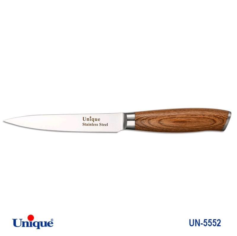 کارد تک آشپزخانه 5 یونیک Unique دسته چوب کد UN-5552 طرح 1