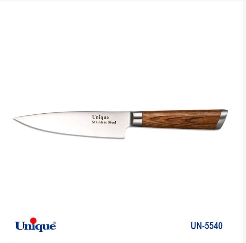 کارد تک آشپزخانه 5 یونیک Unique دسته چوب کد UN-5540 طرح 2