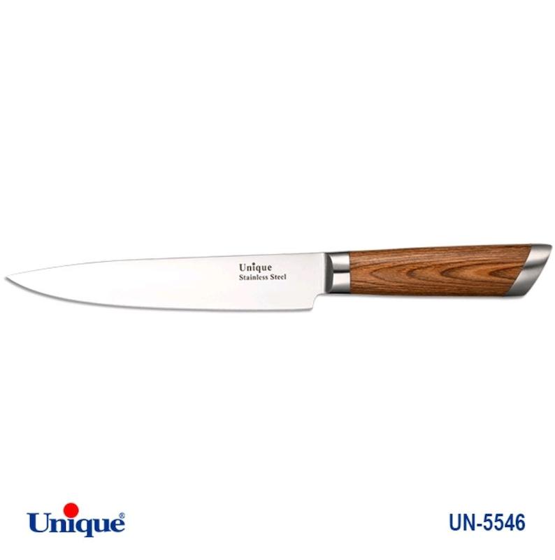 کارد تک آشپزخانه 7 یونیک Unique دسته چوب کد UN-5546 طرح 2
