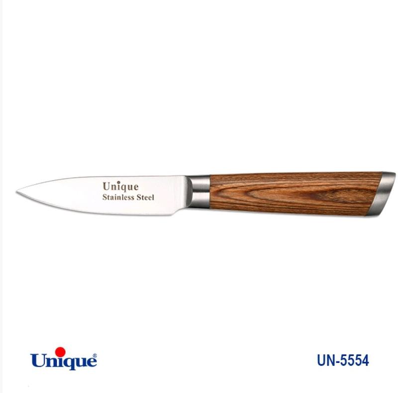 کارد تک آشپزخانه 3.5 یونیک Unique دسته چوب کد UN-5554 طرح 2