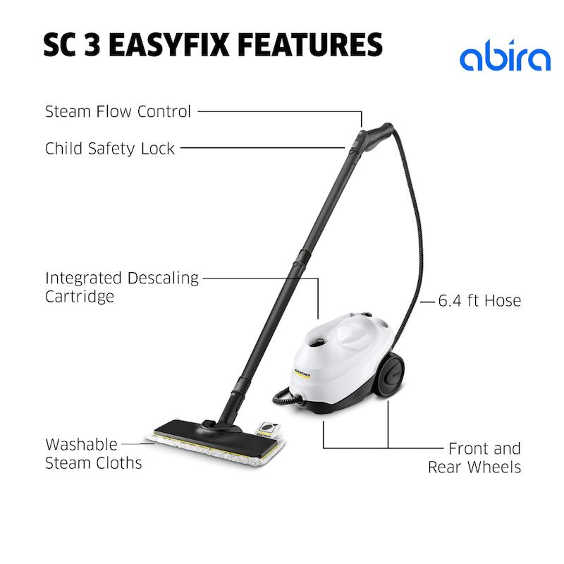 بخارشوی کارچر مدل SC3 Easy Fix (سفید)
