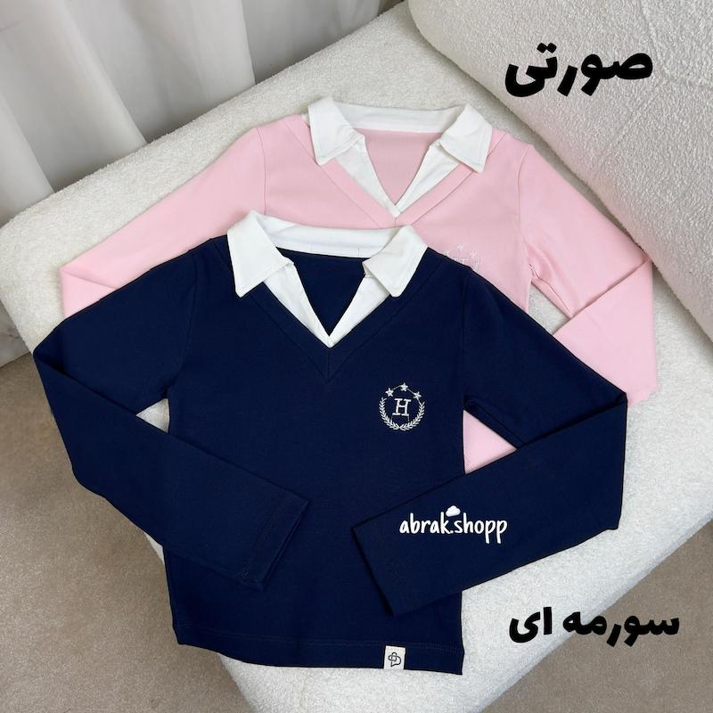 پولوشرت دو یقه گلدوزی ستاره-253