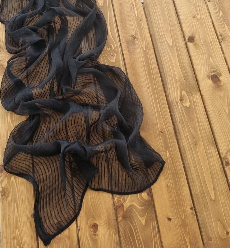 شال حریر میله ای 
