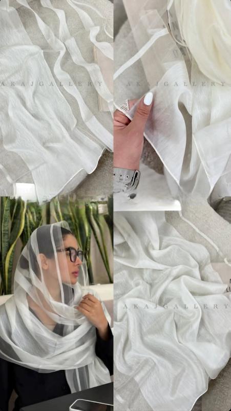 شال ارگانزا خطی