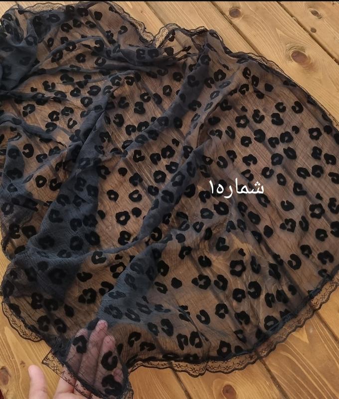 شال حریر مشکی پلنگی