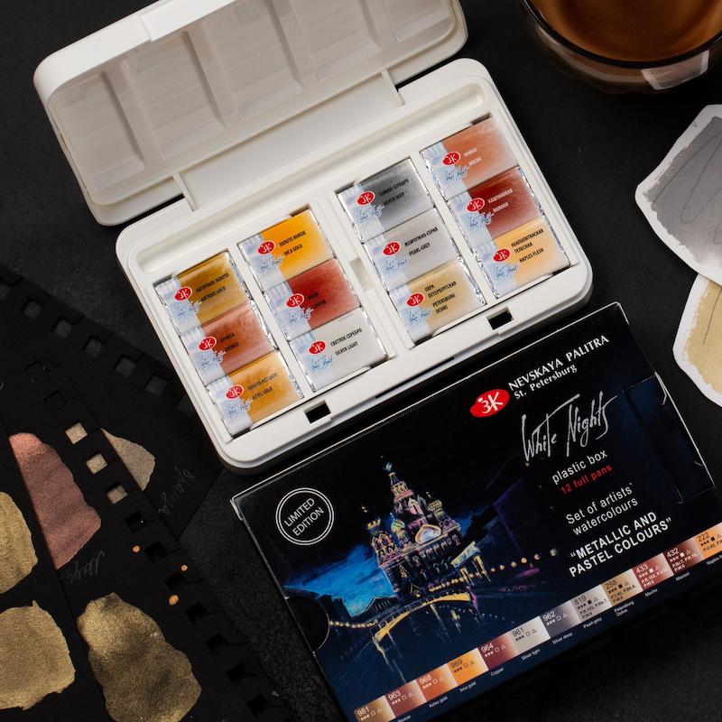 آبرنگ ۱۲رنگ متالیک سن پترزبورگ