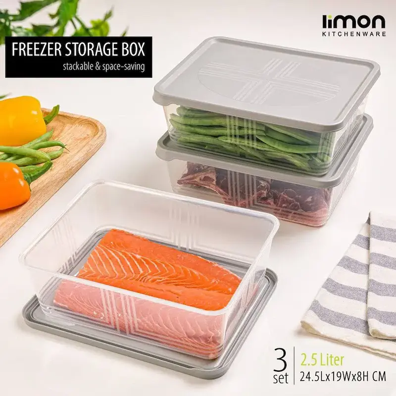 ظرف فریزری 2.5لیتر 3عددی لیمون کد 2407