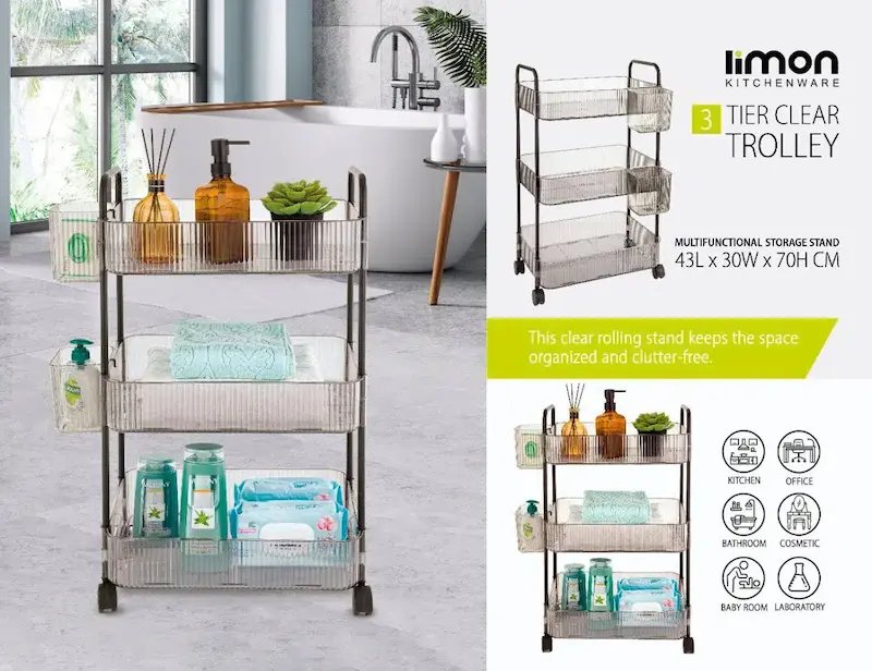 ترولی 3 طبقه بزرگ لیمون آکرلیک کد 2422