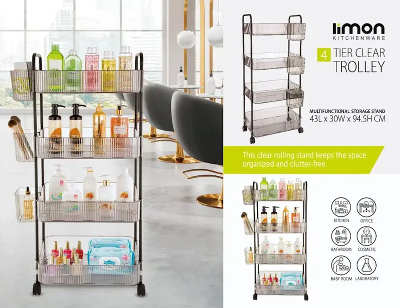 ترولی 4 طبقه بزرگ لیمون آکرلیک کد 2421