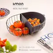 سبد میوه بیضی فلزی لیمون کد 2348