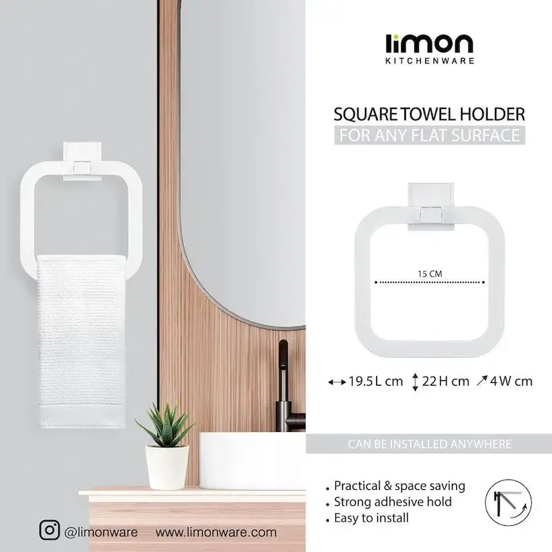 جا حوله اویز دیواری 4 گوش لیمون کد 2453