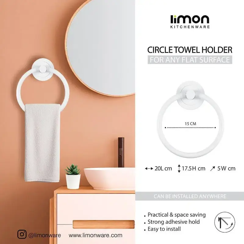 جا حوله اویز دیواری گرد لیمون کد 2459