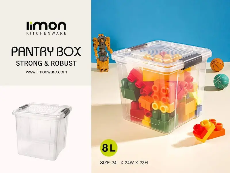 باکس مربع 8 لیتر لیمون کد 2401