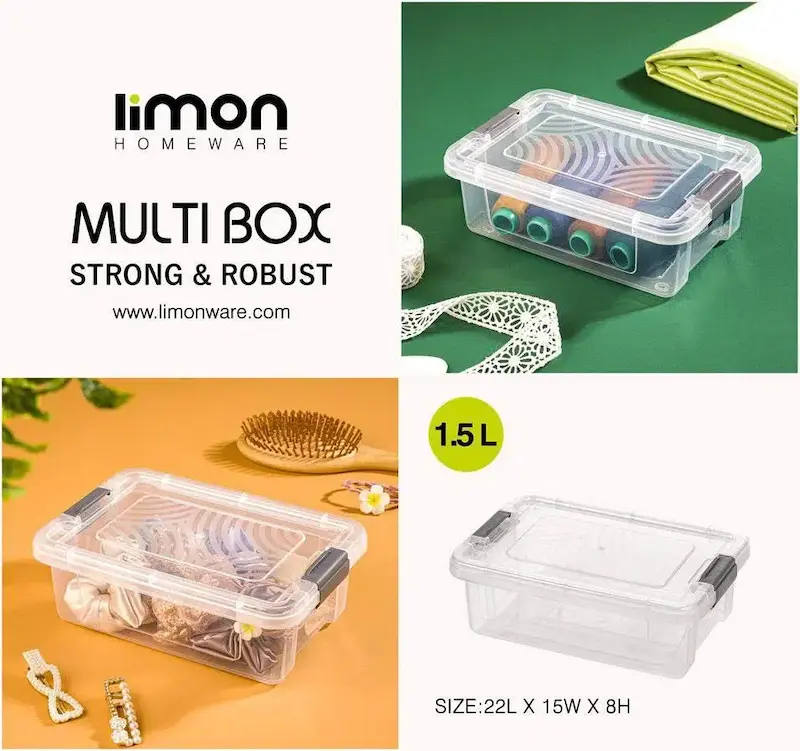 باکس مستطیل 1.5 لیتر لیمون کد 2393