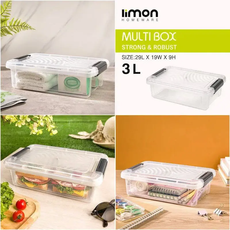 باکس مستطیل 3 لیتر لیمون کد 2395