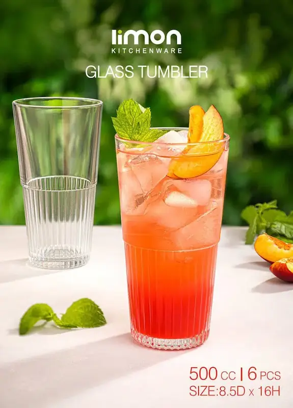 لیوان شیشه ای 500 سی سی لیمون کد 2448