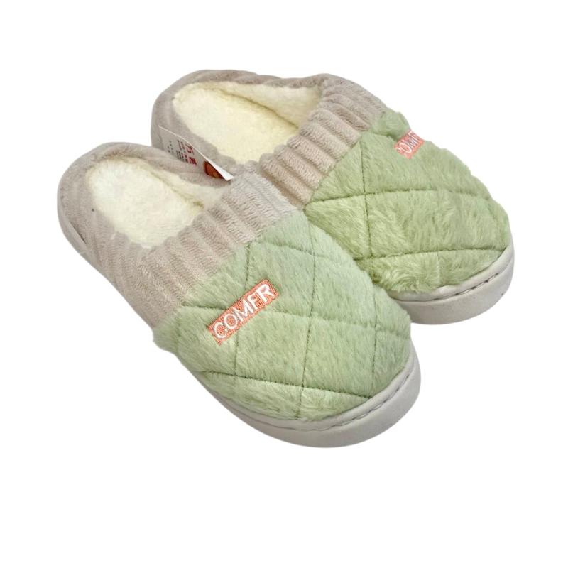 دمپایی روفرشی خزدار مدل مخملی سبز