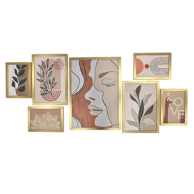 تابلو دکوراتیو 7 تکه برجسته با فریم pvc