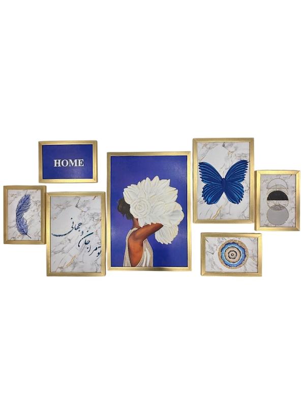 تابلو دکوراتیو 7 تکه برجسته با فریم pvc کد 090