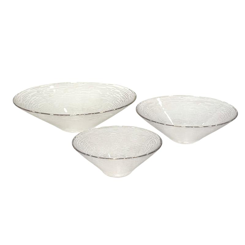 کاسه سه سایز مخروطی لبه طلا