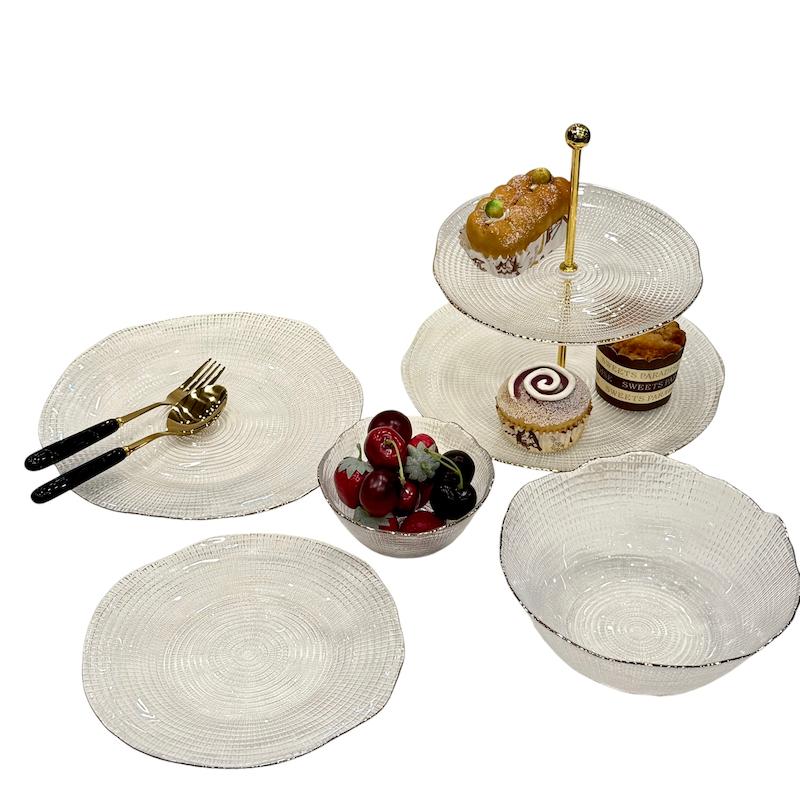 ظروف پذیرایی بلور لبه طلایی وارداتی