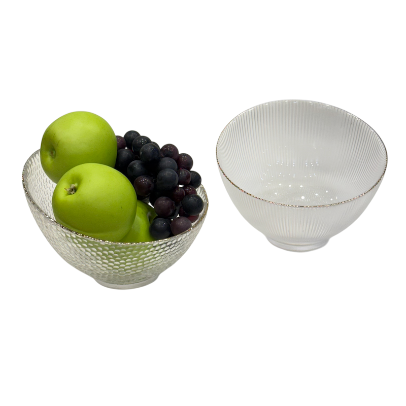 کاسه مورب شیشه ای لبه طلایی وارداتی