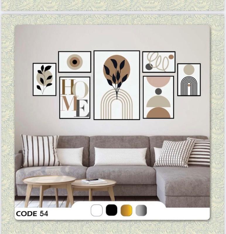 تابلو دکوراتیو 7 تکه برجسته با فریم pvc کد 54