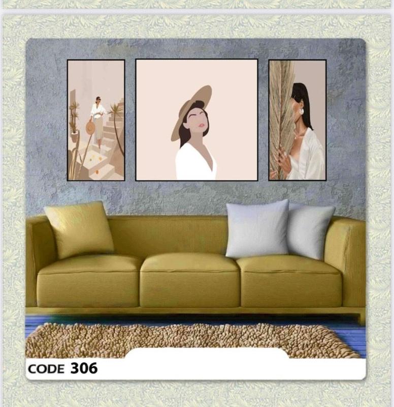 تابلو دکوراتیو برجسته سه تیکه مینیمال کد 306