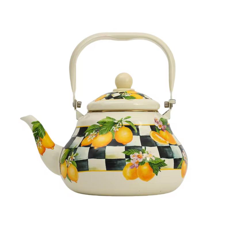 کتری لعابی طرح لیمو 2 لیتری