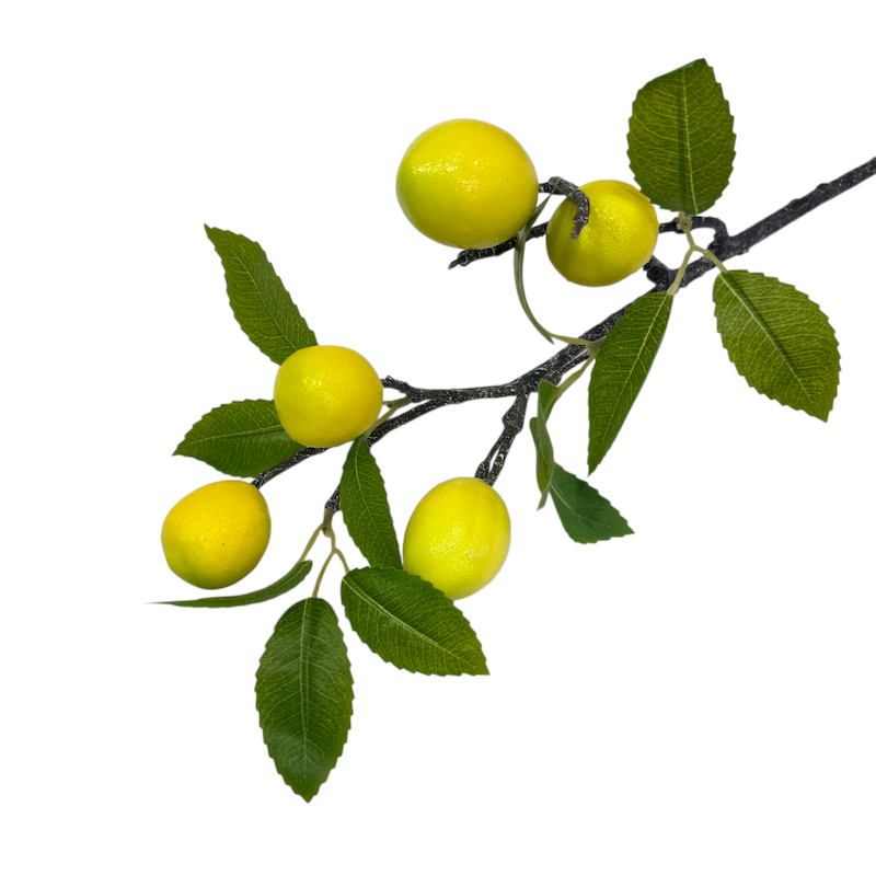 شاخه گل مصنوعی لیمو 5 عددی